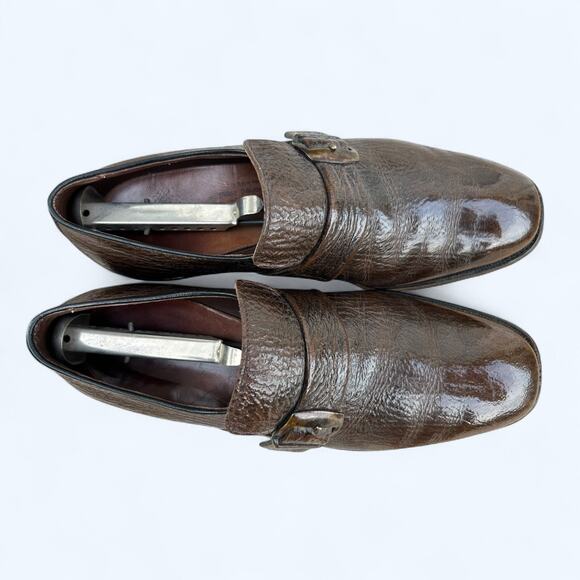 Vintage 70s Allen Edmonds Ostendo Lisbon II Shark Skin Monk Strap Shoes 8.5 C main image 14